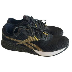 Reebok Nano 9 Crossfit Shoes Sneakers Black Gold Athletic Mens size 14